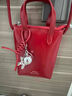 茯見(jiàn)質(zhì)感洋氣薯條包包女時(shí)尚爆款手機包百搭手提單肩斜挎包女 單肩斜挎薯條包【紅色帶掛件】 曬單實(shí)拍圖