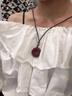 FZOG天然朱砂吊墜平安扣項鏈男女款紫金砂晶體砂掛件護身符生日禮物 【平安扣大號】適合男生 曬單實(shí)拍圖