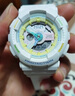 卡西歐（CASIO）手表女BABY-G時(shí)尚防水防震學(xué)生運動(dòng)雙顯石英電子日韓表送女友禮物 BA-110FH-7A 夏日夢(mèng)幻炫白紫粉 曬單實(shí)拍圖