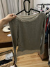 森馬（Semir）長(zhǎng)袖T恤女不對(duì)稱假兩件2025秋季小心機(jī)修身拼色衣服10A525101001 曬單實(shí)拍圖