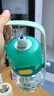 babycare兒童水杯寶寶喝水防摔兒童吸管杯霸王龍雙飲口大肚杯-600ml安波綠 曬單實(shí)拍圖