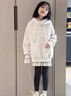 女童秋裝衛衣2025新款春秋女大童蝴蝶結洋氣兒童上衣女孩連帽秋季 灰白色衛衣 160 曬單實(shí)拍圖