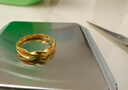 CRD克徠帝黃金戒指麥穗戒指穗穗平安足金999金戒指節日禮物 1.9g|四葉款|HG00261A 曬單實(shí)拍圖