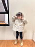 G.DUCKKIDS女童秋冬裝外套2025新款寶寶冬季洋氣加絨皮衣兒童上衣小女孩皮草 卡其 140 cm 曬單實(shí)拍圖