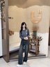 美麗衣櫥（BEAUTIFUL WARDROBE）2025秋季時(shí)尚高腰闊腿牛仔褲女小個(gè)子直筒潮流褲子女設(shè)計(jì)感 曬單實(shí)拍圖