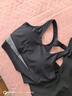 范斯蒂克（vansydical）瑜伽服女夏跑步運動(dòng)套裝自帶短袖上衣透氣彈力緊身短褲健身服套裝 黑色+拼海巖灰兩件套 罩杯可拆 XL (建議115-130斤) 曬單實(shí)拍圖