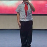 GOKU男童禮服主持人帥氣兒童小西裝套裝花童背帶褲英倫男孩鋼琴演出服 黑色褲子+襯衫+背帶領(lǐng)結(jié) 120 曬單實拍圖