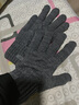 回力（Warrior）毛線(xiàn)手套男冬季保暖加絨加厚棉針織騎行觸屏防寒冬天女手套開(kāi)車(chē) 黑色 均碼 曬單實(shí)拍圖