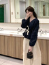 丹珠娜（DanZhuNa）小香風(fēng)連衣裙女裝秋裝新款2025年新款復(fù)古氛圍感穿搭白色長(zhǎng)裙子女 格子上衣+裙子 S 曬單實(shí)拍圖