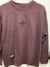 Bmuvlss高端品牌男裝2025秋季新款刺繡長(cháng)袖T恤男美式竹節外穿體恤男 醬紫色 3XL 合適體重185-200斤 曬單實(shí)拍圖