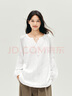森馬（Semir）長袖襯衫女流蘇刺繡波西米亞風(fēng)2025秋白色寬松袖襯衣10A525105001 曬單實拍圖