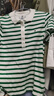 Tommy Hilfiger春夏女裝1985珠地網(wǎng)眼復古條紋五?？坌奚矸I(lǐng)短袖T恤POLO衫 綠白條紋0CH S （推薦：90-105斤） 曬單實(shí)拍圖