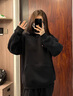 STA官方店美式重磅字母潮牌加絨衛衣男女秋冬新款寬松百搭連帽上衣服 黑色【常規款】 L 曬單實(shí)拍圖