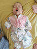 奧特曼嬰兒衣服秋冬寶寶百天衣服中國風(fēng)唐裝漢服拍照周歲禮服公主連體衣 熱售粉色 73cm 建議3-6個(gè)月12-17斤 曬單實(shí)拍圖