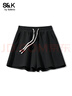班尼路S&K系列褲子夏季短褲女裝新款潮流寬松休閑三分褲小個(gè)子女生潮流 黑-純色 【抗皺耐磨】 M 曬單實(shí)拍圖
