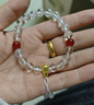 中國黃金（CHINA GOLD）黃財神鴻運招財時(shí)尚手鏈女白水晶足金手串紀念日生日禮物送女朋友 重量約2.9g-3.3g【活動(dòng)定制款不支持7天無(wú)理由退換貨】 曬單實(shí)拍圖