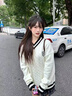 憶思減英倫學(xué)院風(fēng)毛衣韓系溫柔小個(gè)子女V領(lǐng)2025秋冬新款針織上衣慵懶風(fēng) 白色 M 建議95-110斤 曬單實(shí)拍圖