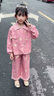 靚貝城堡女童春秋裝百搭牛仔外套套裝2025新款兒童寶寶薄款休閑兩件套衣服 粉色 110 曬單實(shí)拍圖