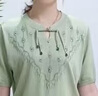 俞兆林中老年女裝夏季冰絲媽媽裝國風(fēng)短袖T恤小衫 Y244T1786 曬單實(shí)拍圖