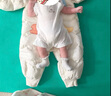 巴拉巴拉童裝嬰兒連體衣寶寶冬裝外出羽絨服服連帽鵝絨萌男童女童 奶白10501-白鵝絨 100 cm 曬單實拍圖