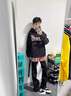 POUM黑色飄帶微喇牛仔褲男款vibe高街痞帥美式復古設計感直筒長(cháng)褲子男 DFFS-581黑色 常規 黑色飄帶 L 【105-120斤】 曬單實(shí)拍圖