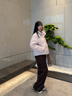 波司登（BOSIDENG）25年新款羽絨服男女情侶短款90絨立領(lǐng)冬季保暖時(shí)尚外套B250246360 未央粉1930 M 165/88A 體重約110-120斤 曬單實(shí)拍圖