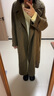 初語(yǔ)羊毛大衣女2025冬季新款復古中長(cháng)款雙領(lǐng)型寬松百搭雙面呢外套 棕綠色 L 曬單實(shí)拍圖
