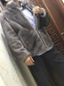 BESNOS意大利品牌冬季貂皮大衣男立領(lǐng)短款鐵灰貂北美天鵝絨水貂毛皮草 鐵灰色 M 曬單實(shí)拍圖