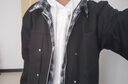 格斯嵐帝假兩件外套男春秋季翻領(lǐng)寬松夾克2025新款美式潮流復古青少年衣服 黑色 XL 曬單實(shí)拍圖