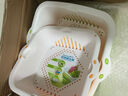 茶花洗菜籃瀝水籃濾水篩雙層兩用果蔬瀝水篩濾水筐水果盤(pán)大中號可選 綠色 中號1161 曬單實(shí)拍圖