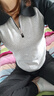 森馬（Semir）POLO衫女短款拼色插肩袖修身上衣小個子秋顯瘦套頭衫101524115003 曬單實(shí)拍圖