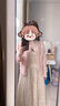 小野七天毛衣外套女韓系甜美刺繡蕾絲邊毛衣外套秋季寬松短款長(cháng)袖針織開(kāi)衫 粉紅色 均碼 建議90-125斤 曬單實(shí)拍圖
