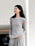 森馬（Semir）長(cháng)袖T恤女不對稱(chēng)假兩件2025秋季小心機修身拼色衣服10A525101001 曬單實(shí)拍圖