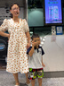 婧麒（JOYNCLEON）孕婦裝夏季孕婦連衣裙薄款大碼寬松波點(diǎn)碎花長裙 桔 L Jly157192 曬單實(shí)拍圖