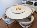 北歐中古風(fēng)巖板實(shí)木餐桌椅組合家用圓形大小戶(hù)型高端吃飯桌子 單餐桌（巴西橡木）將軍巖板 120cm *120*75 曬單實(shí)拍圖