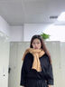 恒源祥圍巾女針織冬季韓版百搭純色圍脖學(xué)生可愛(ài)加厚保暖高級感毛線(xiàn)披肩 姜黃 曬單實(shí)拍圖