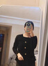 GOREMAN大碼復古長(cháng)袖針織衫女秋季高級感軟糯打底衫胖MM遮肚子不規則上衣 黑色 常規款 L （建議100~120斤） 曬單實(shí)拍圖