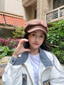 viney貝雷帽子女冬季英倫八角帽百搭顯臉小報童畫家包鴨舌帽新年禮物 咖色 均碼 曬單實拍圖