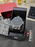 天梭（TISSOT）【咨詢(xún)有禮】瑞士手表魅時(shí)系列日歷自動(dòng)機械皮鋼帶男表 黑盤(pán)皮帶T109.407.16.051.00 曬單實(shí)拍圖