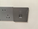 萬(wàn)級(jí)（OFNPFTTH） 電腦光纖插座面板 86型SC耦合器光纖墻壁插座 移動(dòng)光纖接口面板插座 灰色單口 2-81115 曬單實(shí)拍圖