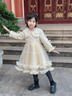 安妮優(yōu)兒（Anneyol）女童連衣裙冬裝小女孩秋冬款加絨裙子2025新款兒童秋季穿搭公主裙 香檳色加絨 160 曬單實(shí)拍圖