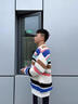 2025新款毛衣男秋冬季針織衫外套男生情侶青少年慵懶寬松條紋打底 10532-Y1015五彩色 2XL 約140-155斤可穿 曬單實拍圖