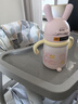 babycare兒童保溫杯嬰幼兒學(xué)飲寶寶吸管杯316L不銹鋼保溫杯幼兒園保溫水壺 贈直通吸嘴-把手款 歐珀粉 300ml 曬單實(shí)拍圖