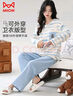 貓人睡衣女士【純棉防螨抑菌】清新條紋帶胸墊可外穿家居服風(fēng)鈴藍L 曬單實(shí)拍圖