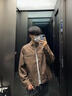 森馬美拉德美式棕色皮衣外套男感cleanfi飛行夾克機車情侶棒球服 棕色 （夾克版） M 曬單實拍圖
