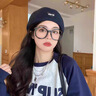 嬈蝶 日系反戴貝雷帽女春夏四季款顯臉小字母愛(ài)心標畫(huà)家帽網(wǎng)紅前進(jìn)帽 黑色秋冬款 均碼 均碼56-58 曬單實(shí)拍圖