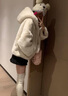 勤馳貂毛皮草女2025秋冬新款時(shí)尚年輕款呼呼外套百搭高級感短款上衣 米白色 L 斤 曬單實(shí)拍圖