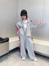 拙拙豬女童套裝2025新款秋裝兒童洋氣女孩運動(dòng)服中大童裝春秋款兩件套潮 灰色兩件套 150 曬單實(shí)拍圖