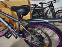 紅旗官方旗艦店鋁合金山地自行車(chē)男成人越野變速公路紫配青少單車(chē) H7-紫配輻條輪-暗夜灰色【大坐墊】 26英寸 21速 曬單實(shí)拍圖