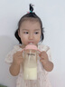 倍立欣吸管奶瓶一歲以上2歲3歲6歲ppsu寶寶學(xué)飲杯直飲杯防脹氣喝奶喝水 粉色 400ml 吸嘴*2+1直管 曬單實(shí)拍圖
